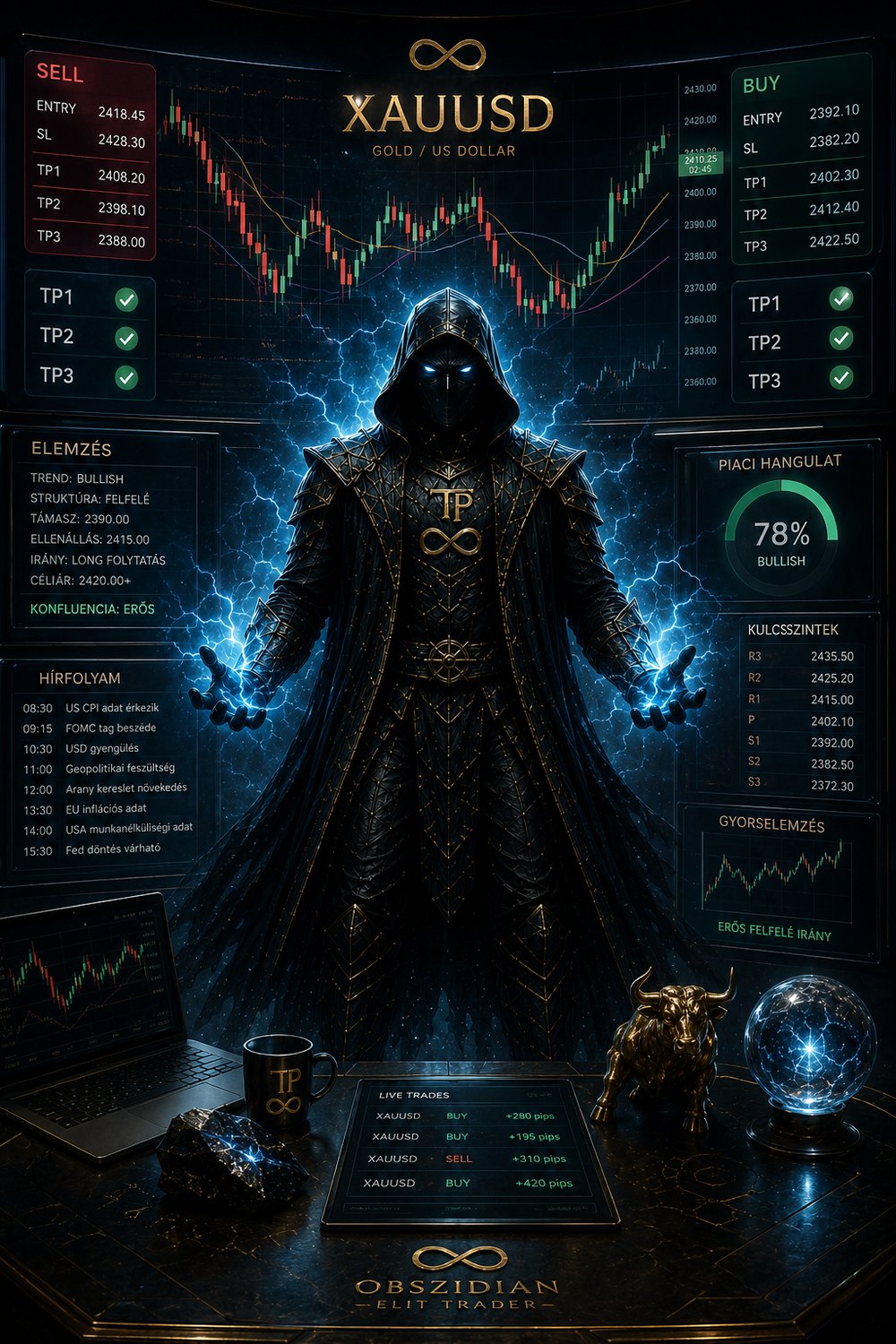 Az Obsidian Elit Trader rendszer — élő elemzés és jelzések